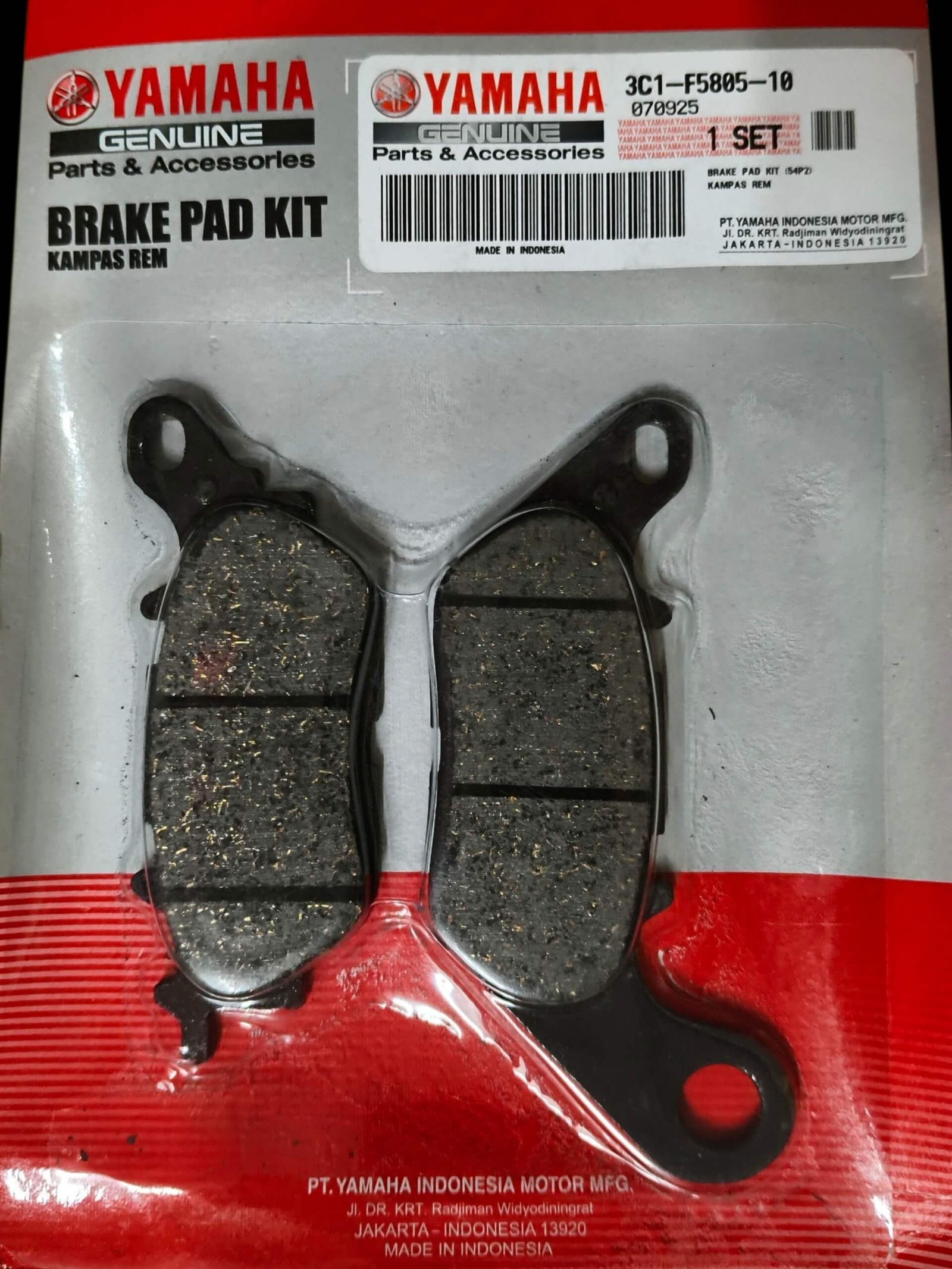 Original Yamaha Front Brake Pad Kit (3C1-F5805-10) | Yamaha Genuine Parts